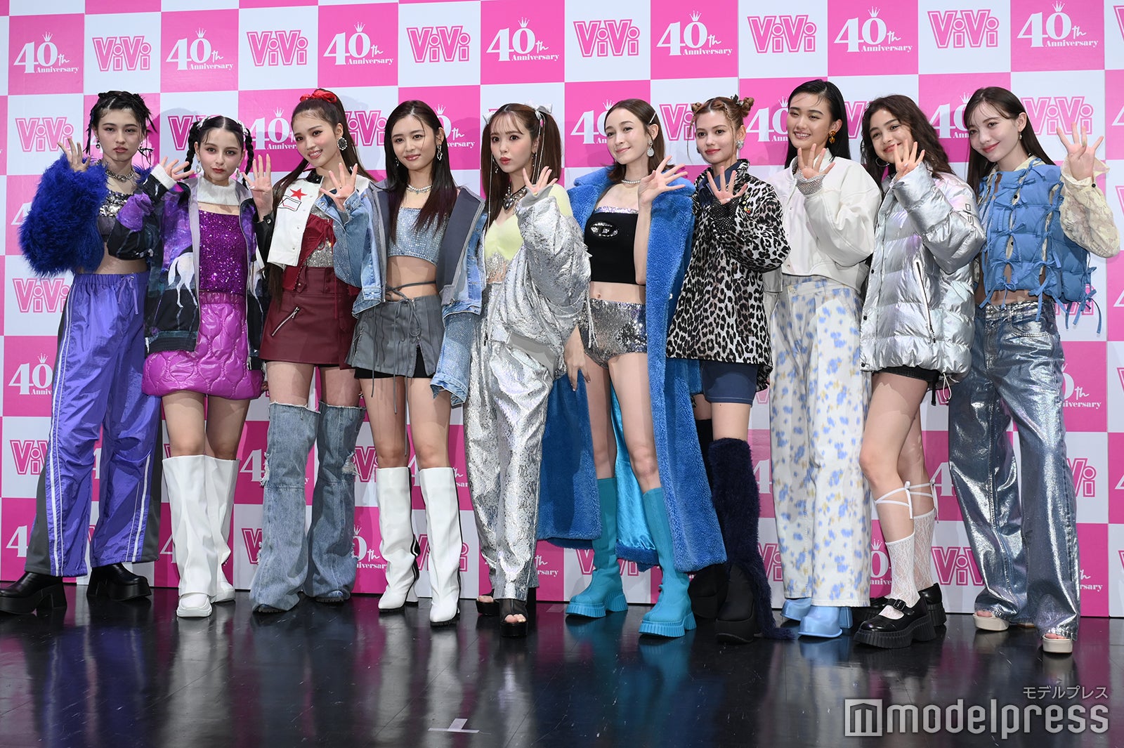 アリアナさくら、嵐莉菜、せいら、古畑星夏、藤田ニコル、藤井サチ、村上愛花、山崎天、ブリッジマン遊七、雑賀サクラ（C）モデルプレス