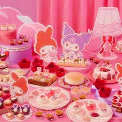 京都でマイメロディ&クロミのスイーツビュッフェ、“桃気分”のかわいいタルトやムース等17種