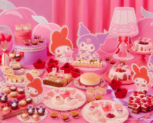 京都でマイメロディ&クロミのスイーツビュッフェ、“桃気分”のかわいいタルトやムース等17種