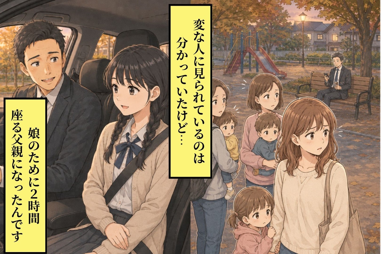 「お父さんは来なくていい」娘の言葉で、俺は塾近くの公園で2時間ベンチに座る父親になった
