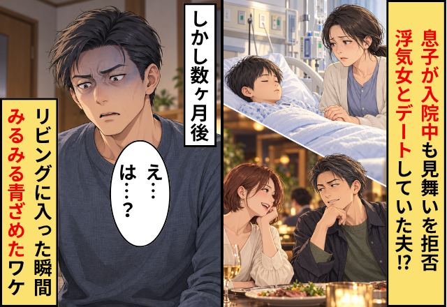 息子が入院中も見舞いを拒否…浮気女とデートしていた夫！？しかし数ヶ月後⇒リビングに入った瞬間「え…は…？」みるみる青ざめたワケ