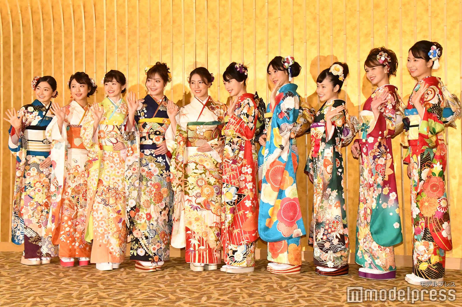 歌倉千登星さん、中村美紅さん、本田依里佳さん、野島詩織さん、松田絵里沙さん、牧村里奈さん、橘穂奈美さん、末井櫻子さん、三関紗彩さん、梶愛海さん（C）モデルプレス