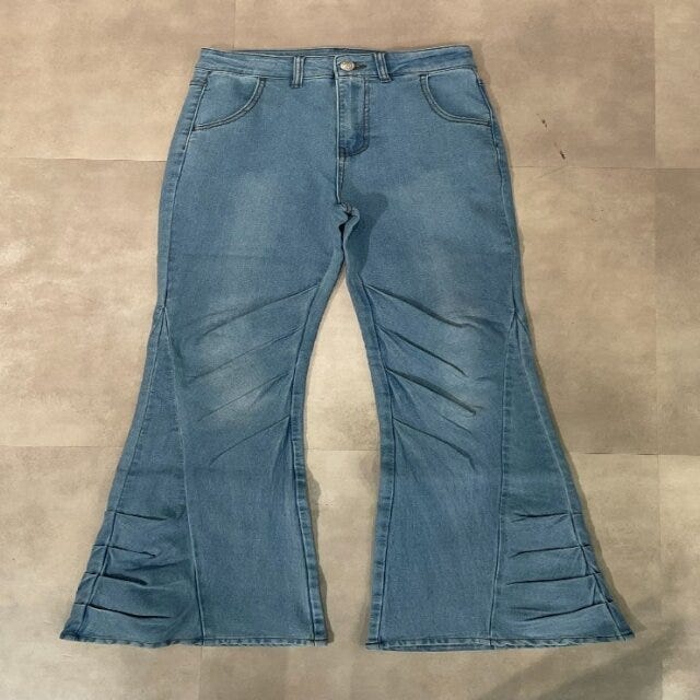 しまむら 裾ギャザーストレッチデニム しまむらの裾ギャザーストレッチデニム