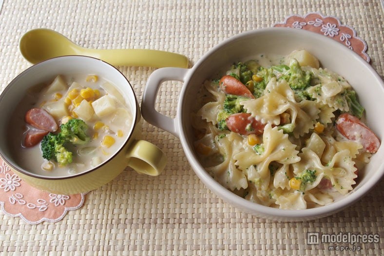 ☆「ホワイトミネストローネ→ブロッコリーのクリーミーパスタ」