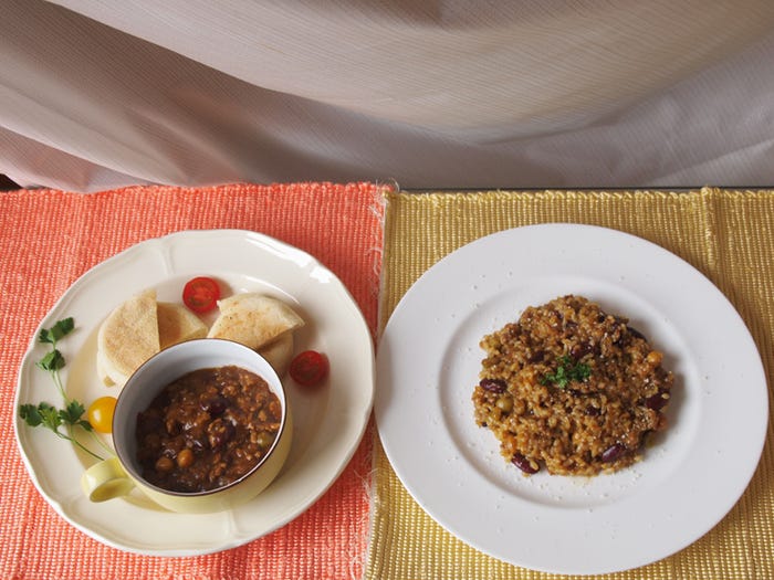 「スピード豆カレー → ドライチーズカレー」