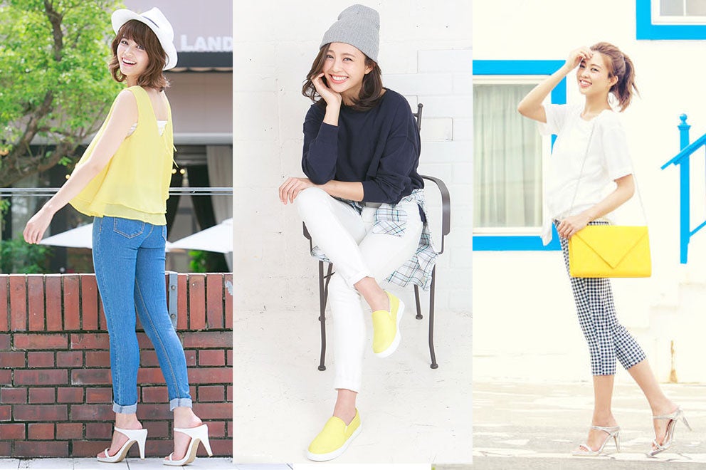 シンプルコーデにアクセントを！イエロー1点投入でハッピーオーラを纏う