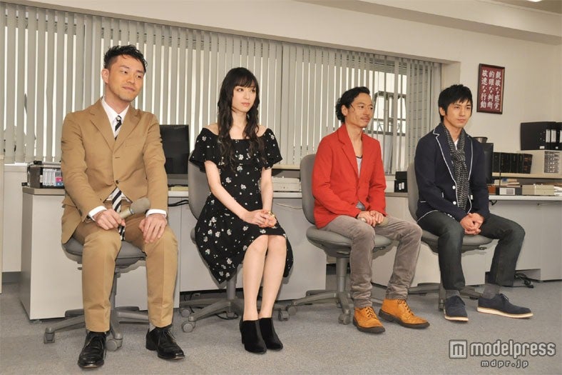 （左から）脚本家・西田征史氏、栗山千明、三上博史、高橋光臣