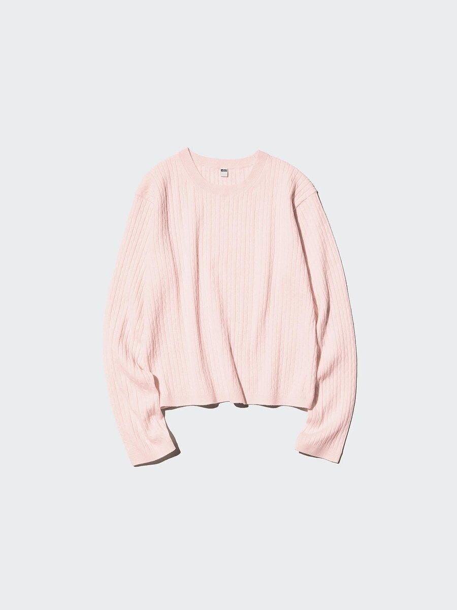 ユニクロ ミニケーブルクルーネックセーター ユニクロのミニケーブルクルーネックセーター