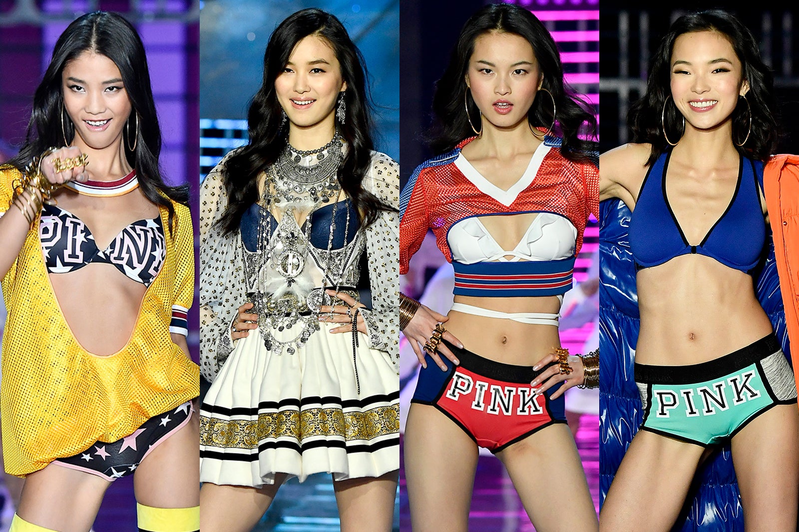 2017ヴィクシーショーに出演したワン・ワン、イステル・チェン、シン・シー、シャオ・ウェン／photo：Getty Images 