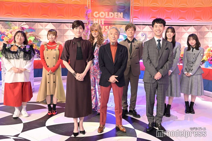 (後列左から)黒沢かずこ、中川翔子、高見沢俊彦、陣内智則、佐々木久美、齊藤京子(前列左から)内田有紀、堺正章、藤井隆 (C)モデルプレス