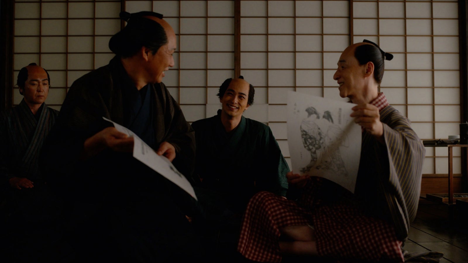 西村まさ彦、横浜流星、鉄拳「べらぼう～蔦重栄華乃夢噺～」第4話（C）NHK