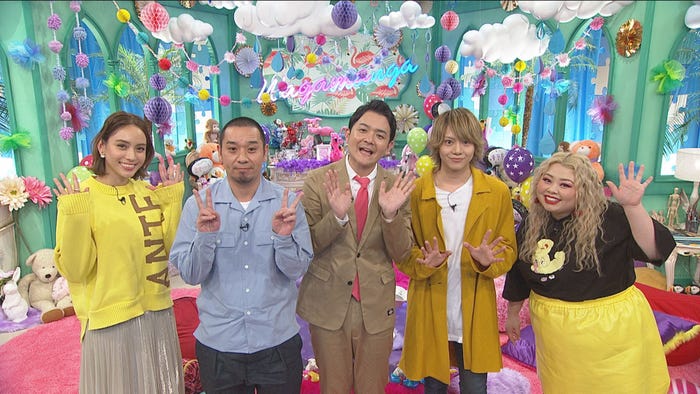 滝沢カレン、大悟、ノブ、佐藤流司、渡辺直美 (C)フジテレビ