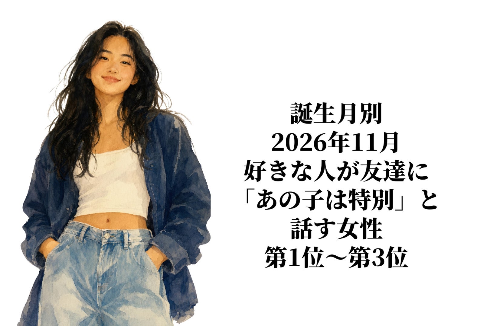 【誕生月別】2026年11月、好きな人が友達に「あの子は特別」と話す女性ランキング＜第１位～第３位＞