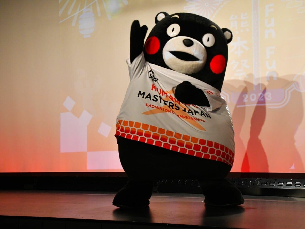 バトミントンをPR＝8月23日、東京都港区