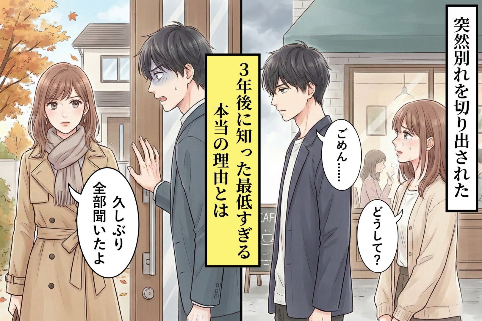 「もう会わない方がいい」と突然振られた → ３年後、本当の理由を知ったので、元彼を訪ねたら...