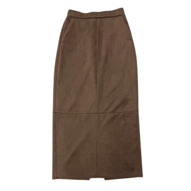 2025冬しまむら女性おすすめブラウンナロースカート