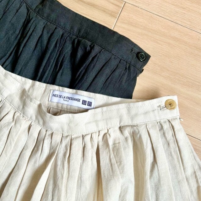 ユニクロ　スカート　ボタン
