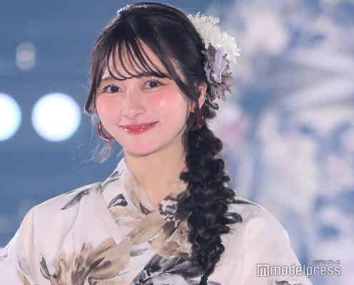 美容系YouTuber・nanakoななこ、浴衣姿でランウェイ登場 可愛さ振りまく【関コレ2025S/S】