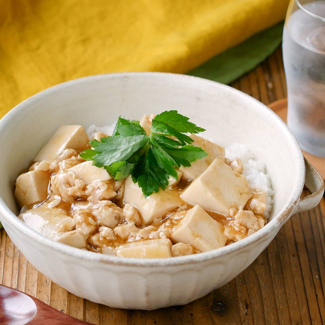 豆腐とひき肉のあんかけ丼