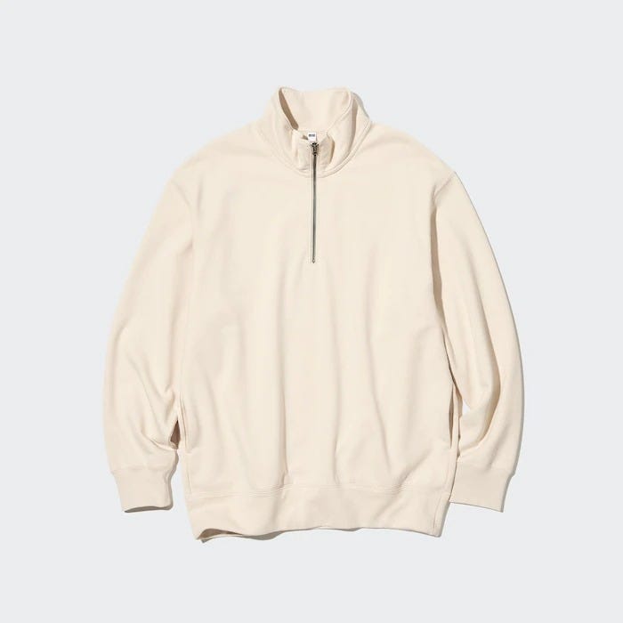 スウェットハーフジッププルオーバー　ユニクロ　uniqlo　レディース　おすすめ　オススメ　コスパ　2023　メンズ　トップス　スウェット　ハーフジップ
