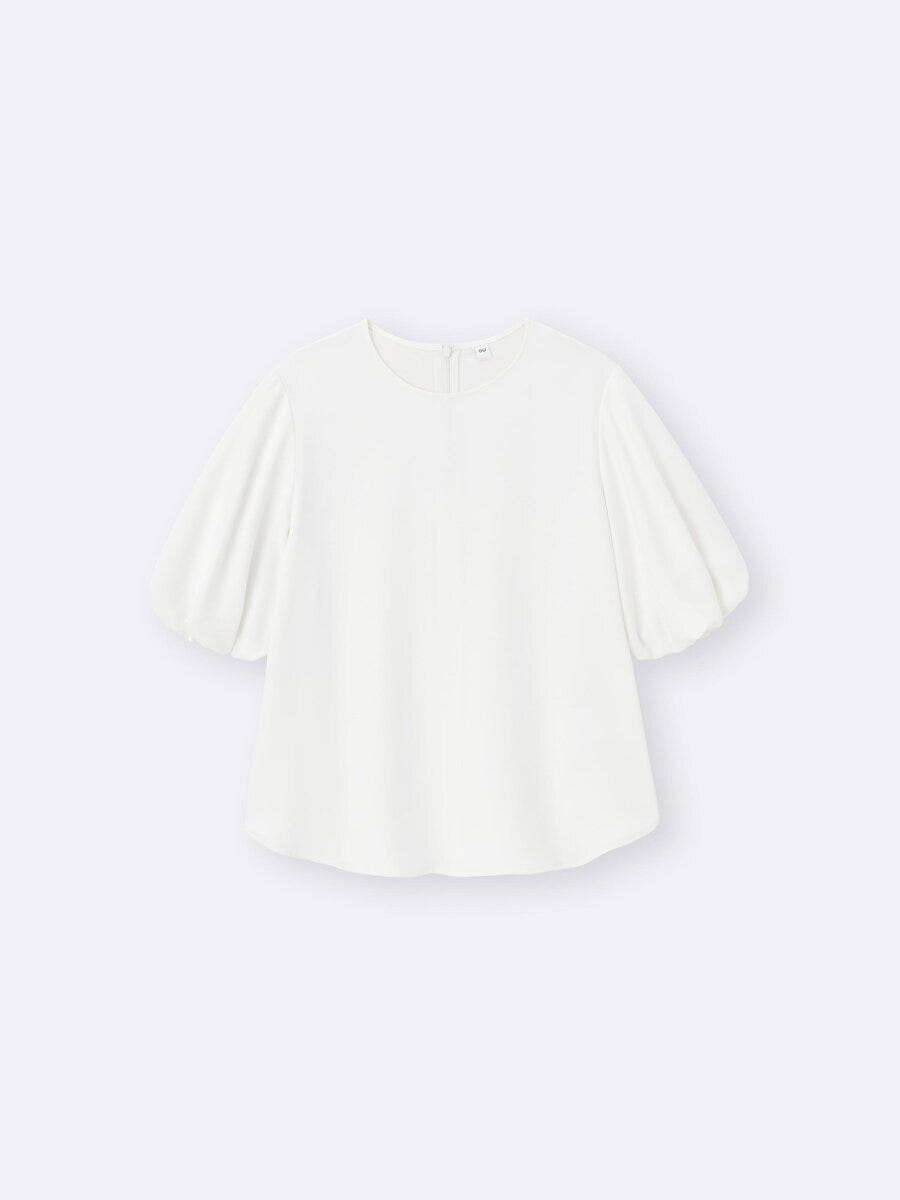 2026gu春夏大人女性おすすめバブルスリーブブラウス