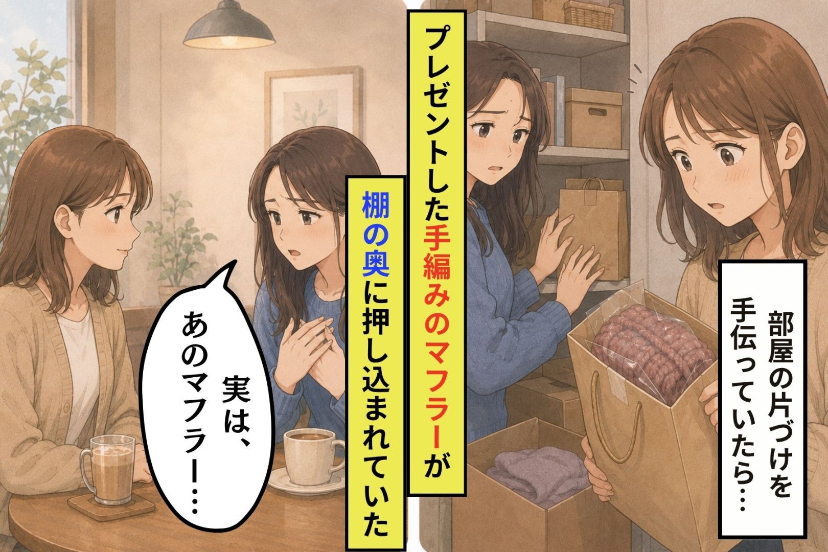 「ごめん、まだ使えてなくて」開けられないままの手編みのマフラーと、友人が隠していたこと