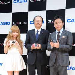 益若つばさ、カシオ計算機株式会社執行委員QV事業部長・中山仁氏、太田雄貴選手