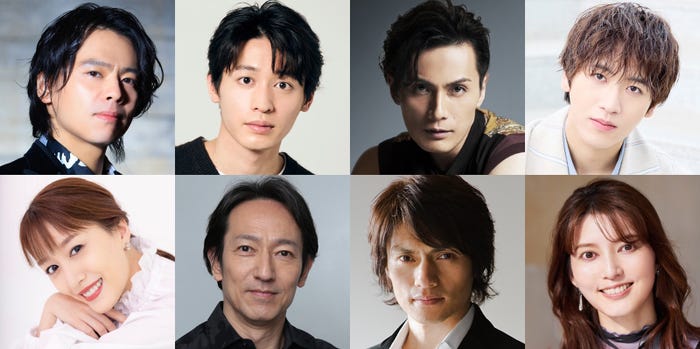 (左上から時計回りに)中川晃教、小林亮太、加藤和樹、島太星、朝夏まなと、松村雄基、鈴木壮麻、花乃まりあ(提供写真)