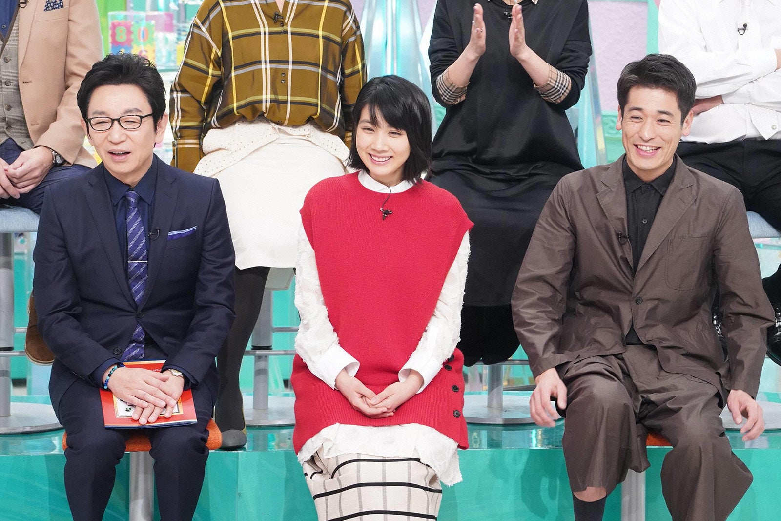 古舘伊知郎、松本穂香、佐藤隆太 （C）フジテレビ