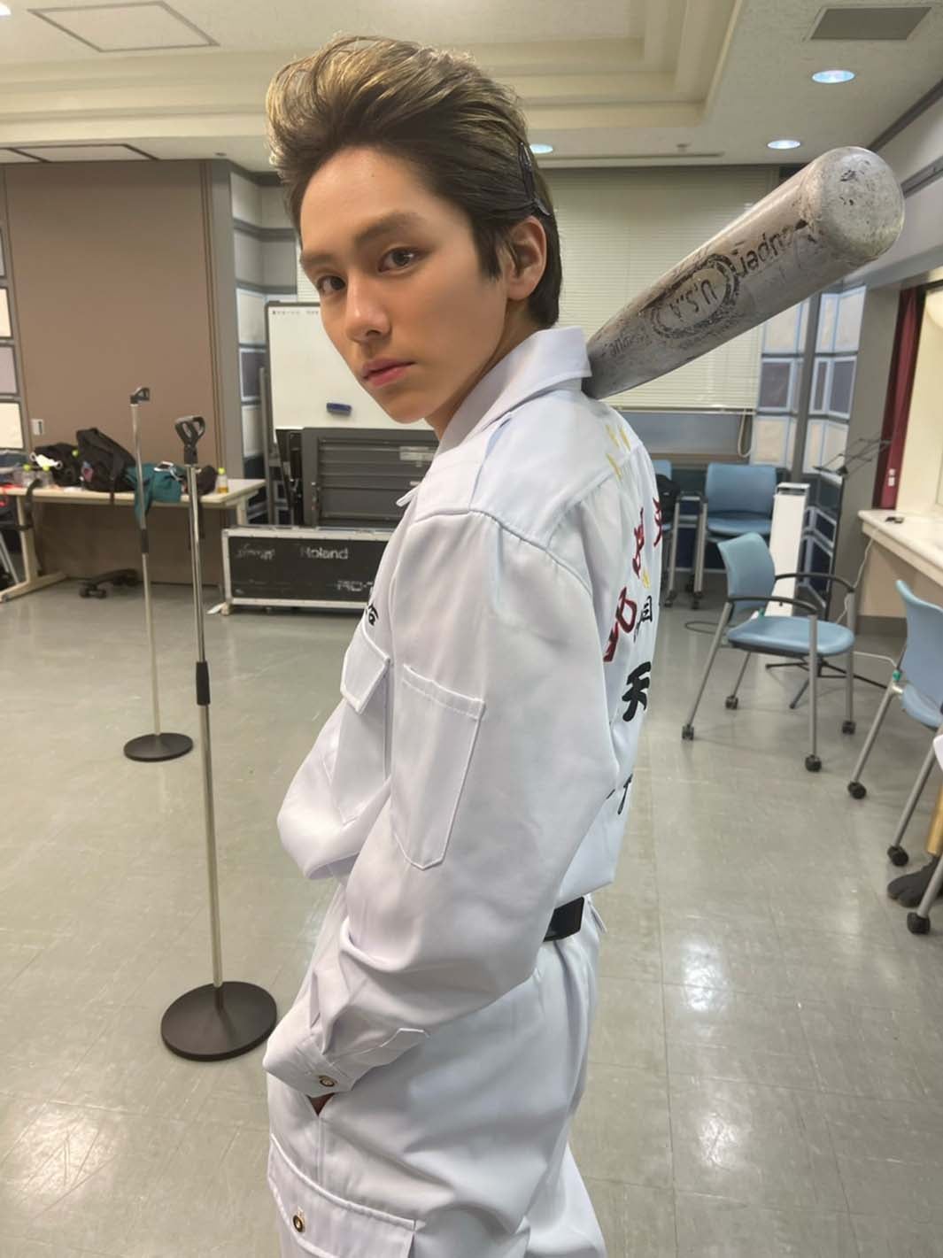 山下幸輝／TBS 「CDTVライブライブ」山本耕史「卒業」バックコーラス出演時のリーゼントヘア（提供写真）