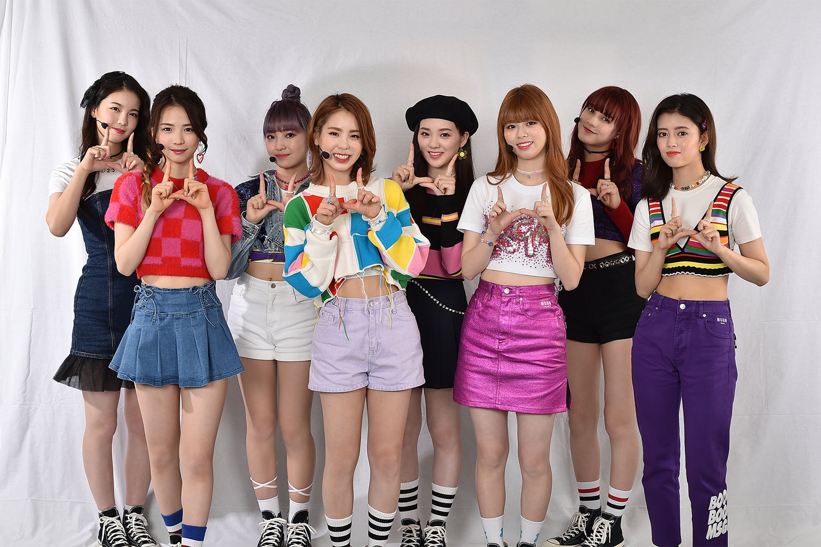 （左から）AYAKA、MAYA、MAYUKA、MAKO、RIO、RIKU、NINA、RIMA （C）TBS