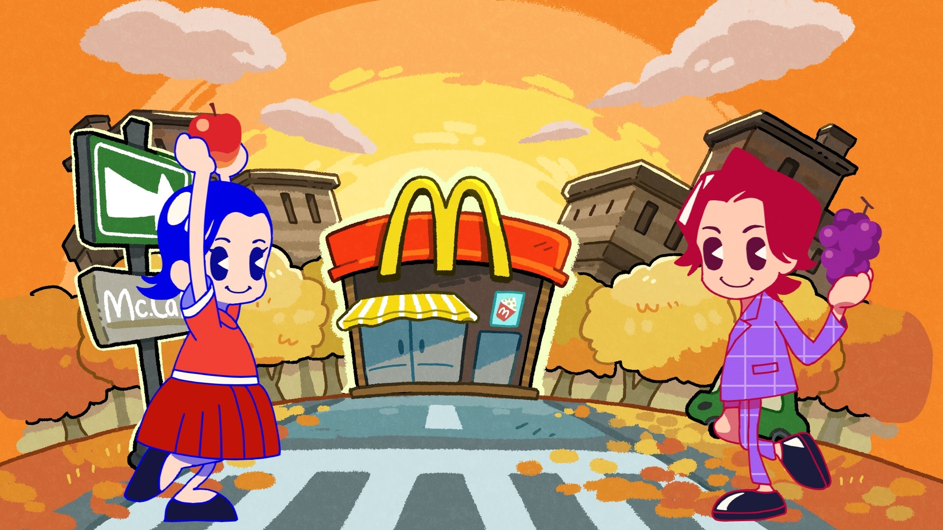 新TVCM「マックカフェ『フラッペしちゃった？りんご＆巨峰』」篇より（提供写真）