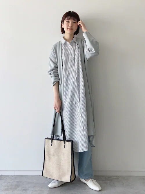 ストライプシャツワンピース