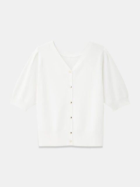 PLST UVカットレーヨンブレンド半袖2WAYカーディガン PLSTのUVカットレーヨンブレンド半袖2WAYカーディガン