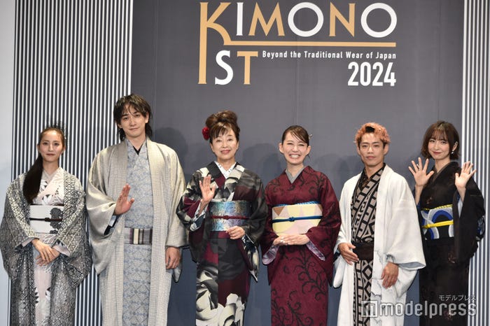 (左から)堀田茜、町田啓太、かたせ梨乃、森口瑤子、高橋大輔、篠田麻里子(C)モデルプレス