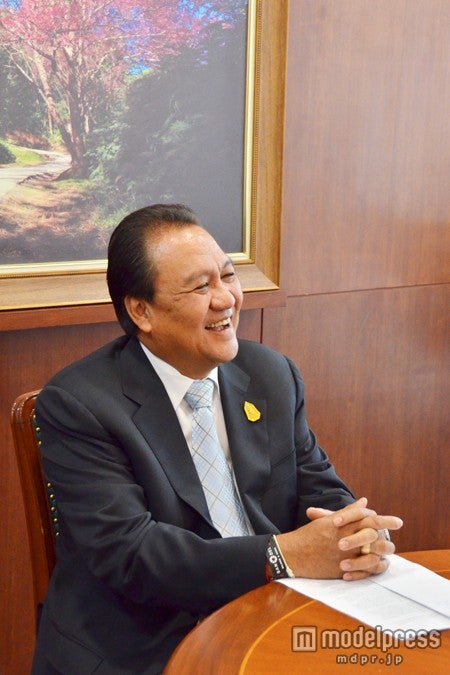 タイの平和をアピールするタイ国政府観光庁 総裁 タワチャイ・アルンイク氏