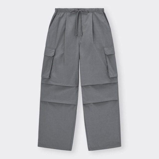 GU　全身コーデ　着こなしパターン　6種　マンネリ解消　たむ　イラスト　パラシュートカーゴパンツ