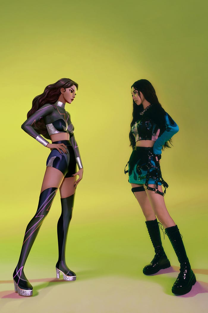 アバター“ae”とカリナ (提供写真)