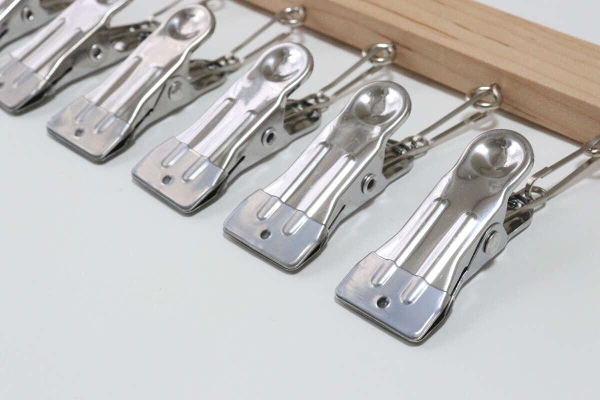 クリップ木製ハンガー（10個付）　クリップ部分