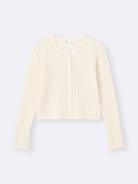GU ブークレ透かし編みカーディガン GUのブークレ透かし編みカーディガン