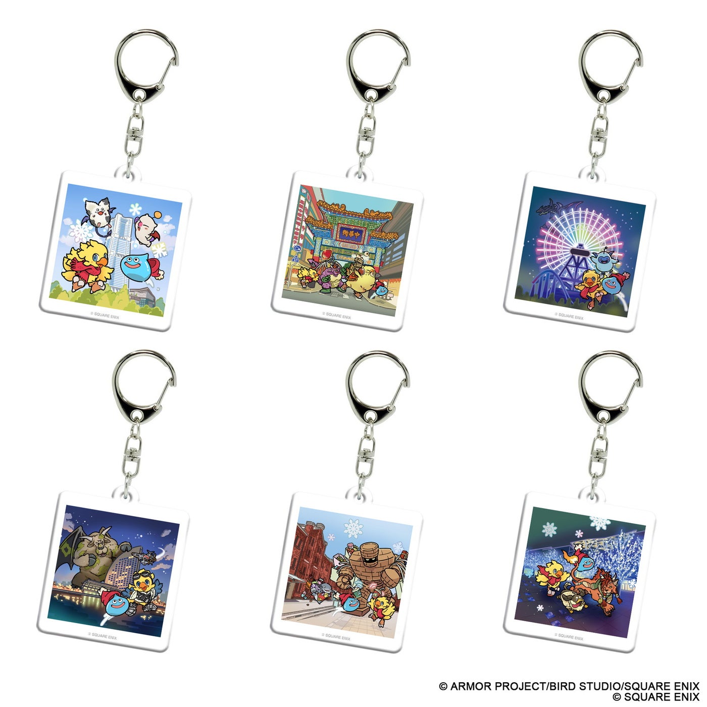 DQ×FF Winter Holiday 2026 アクリルキーホルダー(全6種) 価格：各990 円（提供画像）