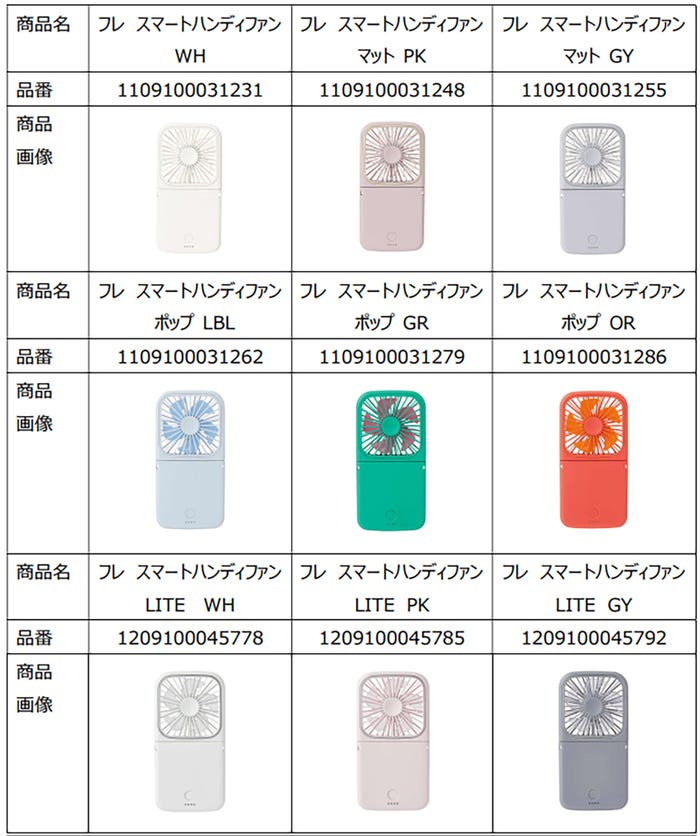 Francfranc「 フレ スマートハンディファン」(提供写真)