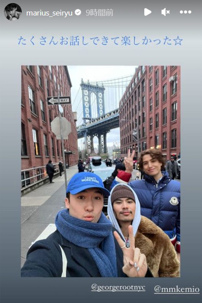 マリウス葉さん、稲木ジョージ氏、kemio/マリウス葉さんInstagramストーリーズより