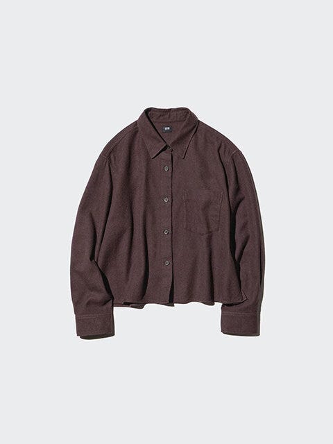 ユニクロ　フランネルボクシーシャツ　DARK