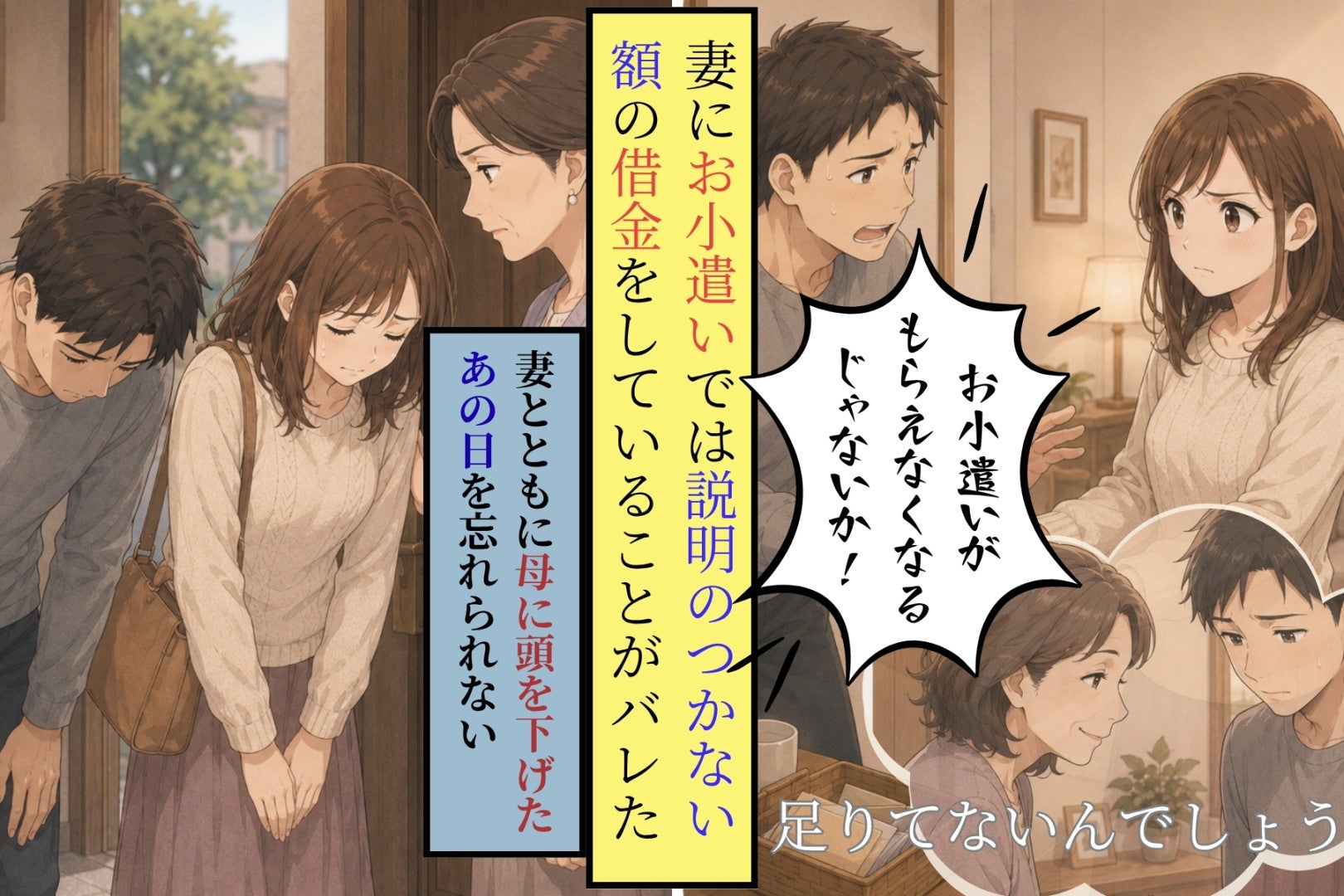 「お小遣いがもらえなくなるじゃないか！」借金がバレた僕の口から出たのは、この情けない一言だった→母の前で頭を下げたあの日を、一生忘れない