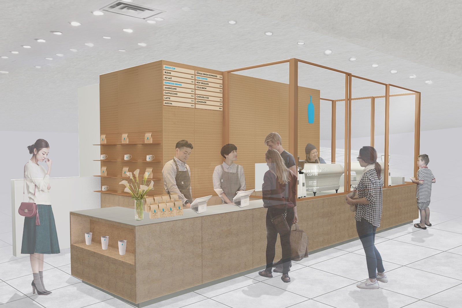 ブルーボトルコーヒー 大丸東京カフェスタンド／画像提供：Blue Bottle Coffee Japan