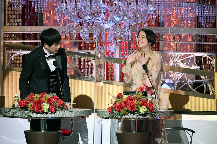 羽鳥慎一アナウンサー、長澤まさみ (C)東京写真記者協会