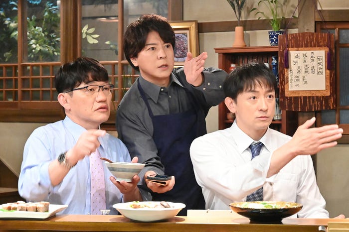 飯尾和樹、上川隆也、山本耕史「花咲舞のまかない飯」第3話より(C)日本テレビ