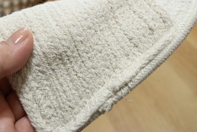 ルームスリッパ（綿混、白、26cm-27cm）　素材感