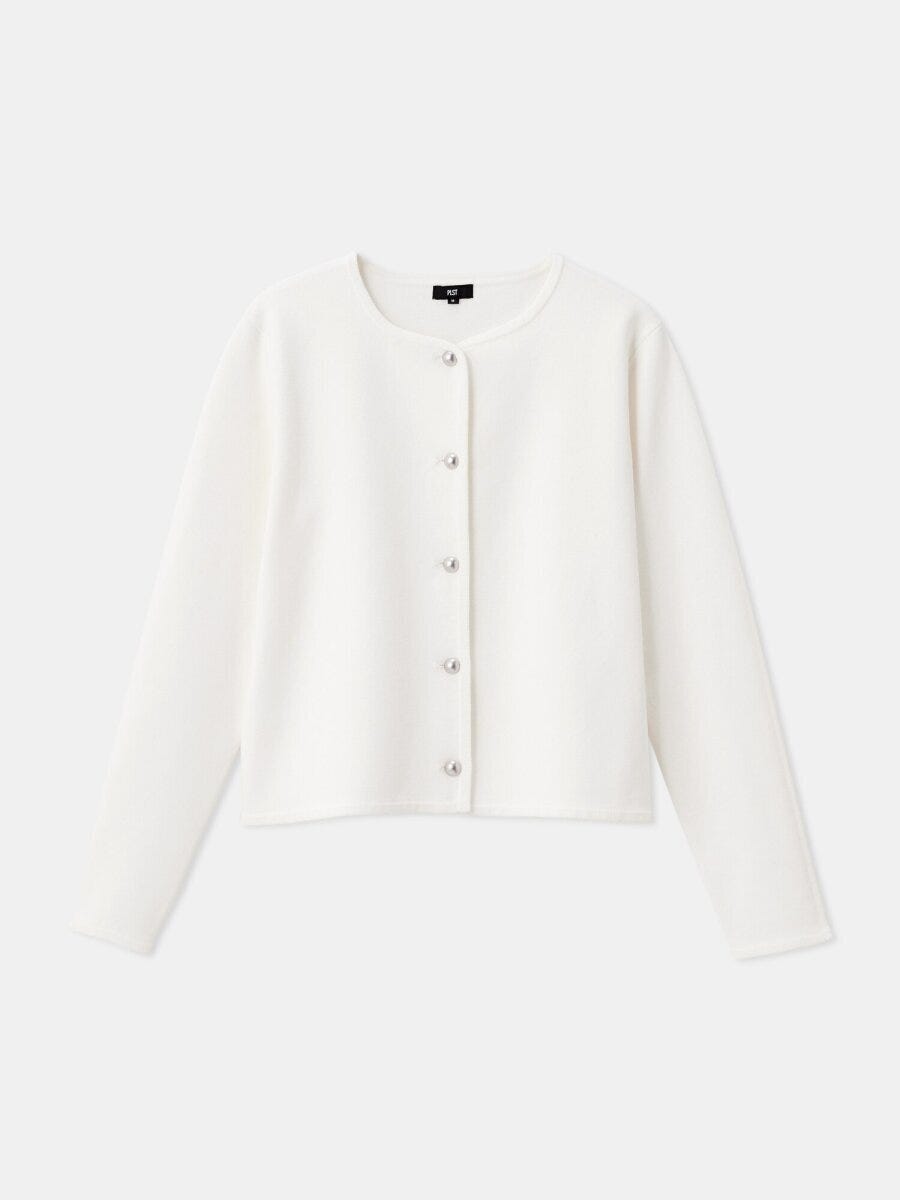 PLSTのコットンブレンドカーディガン